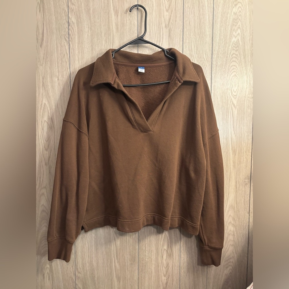 Old Navy Brown Collared Pullover Sweater